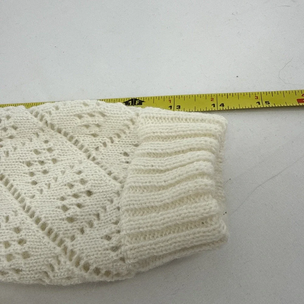 Women's Ivory Cottagecore Pointelle Knit Slouchy Boot Socks Bobo Prairie Western